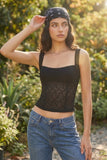 Lace Fitted Tank Top (Black)