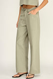 Soft Drawstring Wide Leg Pants