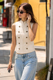 Mariah Sleeveless Button Shirt