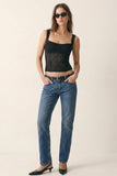 Lace Fitted Tank Top (Black)