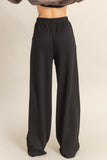 Flowy Knit Drawstring Pants (Black)