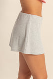 Ribbed Knit Mini Skort (Heather Grey)
