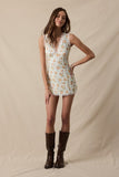 Perry Plaid Floral Mini Dress (Orange Fire)