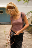 Stretch Db Layer Sweetheart Neck Top (Mauve)