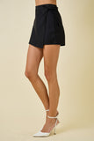 Macy Linen Wrap Skort (Black)