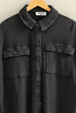 Stonewash Drift Shacket (Black)