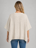 Cable Knit Crewneck Poncho Sweater