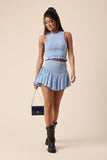 Baby Blue Checker Top & Mini Skort Set