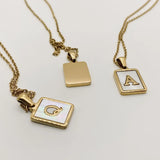Abalone Initial Necklace