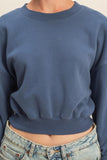 Everyday Cropped Sweatshirt (Dusty Navy)