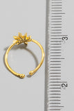Gold Dipped Pave Mari Leaf Ring