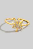 Gold Dipped Pave Mari Leaf Ring