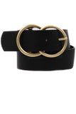 Faux Leather Double Ring Belt