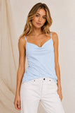 Cupro Cowl Front Cami (Lt.Blue)