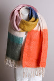 Color Block Soft Faux Mohair Scarf