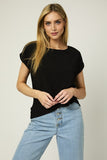 Short Sleeve Twist Top (Black)