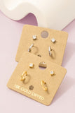 Mini Four Piece Post Stud Earrings (Gold)