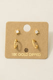 Mini Four Piece Post Stud Earrings (Gold)