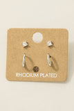 Mini Four Piece Post Stud Earrings (Silver)