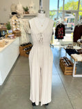 Linen Smocked Waist Jumpsuit