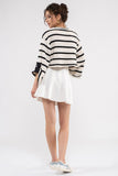 Cassi Pleated Mini Skirt (Off White)