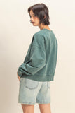 Oversized Soft Rewind Pullover (Deep Green)
