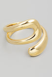 Gold Dipped Metallic Twist Wrap Ring (Gold)