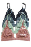 Fantasy Lace Triangle Bralette (Blue Stone)