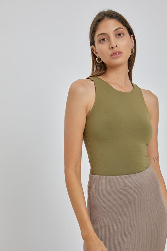 Suri Double Lined Tank (Olive)