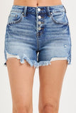 High Rise Side Hem Shorts