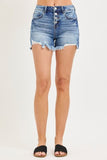 High Rise Side Hem Shorts