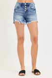 High Rise Side Hem Shorts