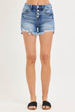 High Rise Side Hem Shorts