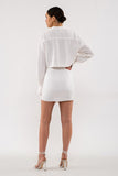 Fallon Linen Wrap Skirt (Ivory)