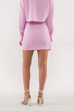 Brynn Linen Wrap Mini Skirt (Pink)