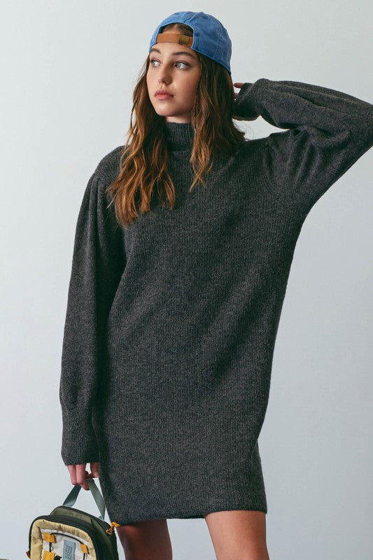 Maddux Sweater Dress (Charcoal)