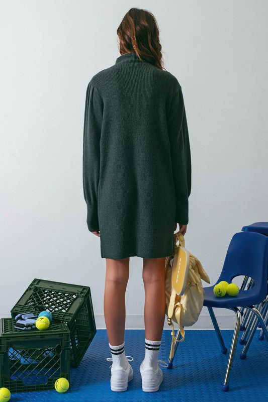 Maddux Sweater Dress (Hunter Green)