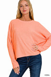 Mia Ribbed Long Sleeve Sweater (Coral)