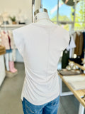 Terry Side Ruched Muscle Top (Taupe)