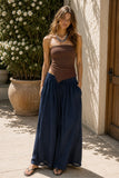 Double Layer Asymmetrical Hem Bandeau Top (Brown)