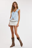 Cascading Ruffle Lace Top (Baby Blue)