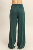 Flowy Knit Drawstring Pants (Dark Green)
