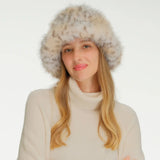 C.C Faux Fur Leopard Bucket Hat (Ivory)
