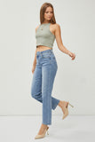 High Rise Crossover Straight Jeans