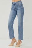 High Rise Crossover Straight Jeans