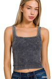 Two Way Neckline Seamless Tank Top(Black)