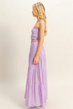 Elsie Smocked Strapless Top And Skirt Set (Lavender)