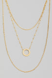 Ring Pendant Layered Chain Necklace