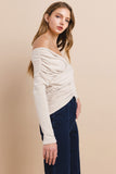 Autumn Embrace Wrap Sweater (Beige)