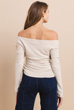 Autumn Embrace Wrap Sweater (Beige)